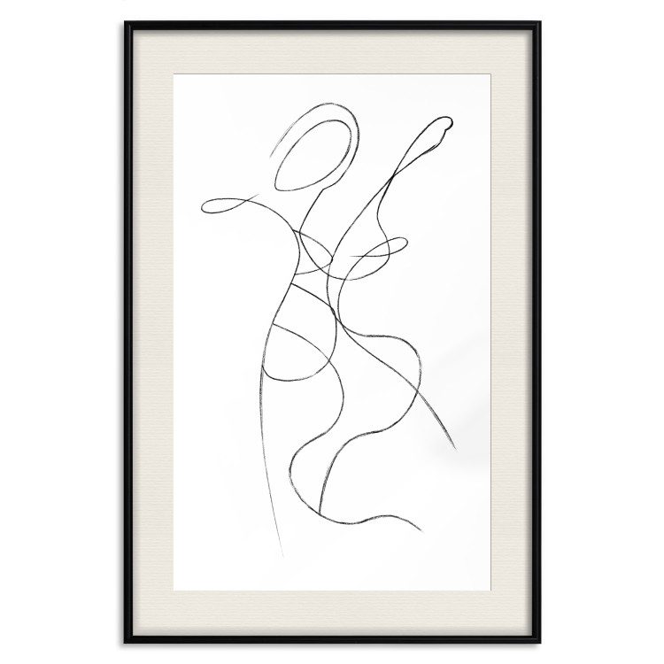 Wall Poster Couple Embrace - black and white romantic composition with lovers 115242 additionalImage 18