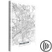 Canvas Art Print Frankfurt streets - black and white linear map of the German city 116342 additionalThumb 6