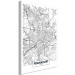 Canvas Art Print Frankfurt streets - black and white linear map of the German city 116342 additionalThumb 2