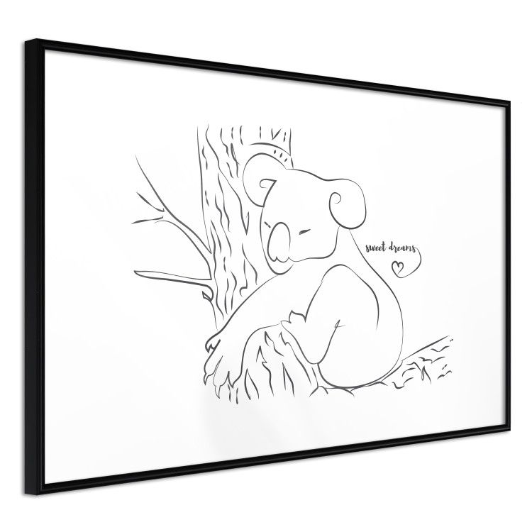 Wall Poster Sleeping Koala - black and white line art with a koala and English text 117542 additionalImage 13