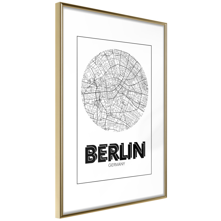 Wall Poster Retro Berlin - black and white map of the capital of Germany with English texts 118442 additionalImage 6
