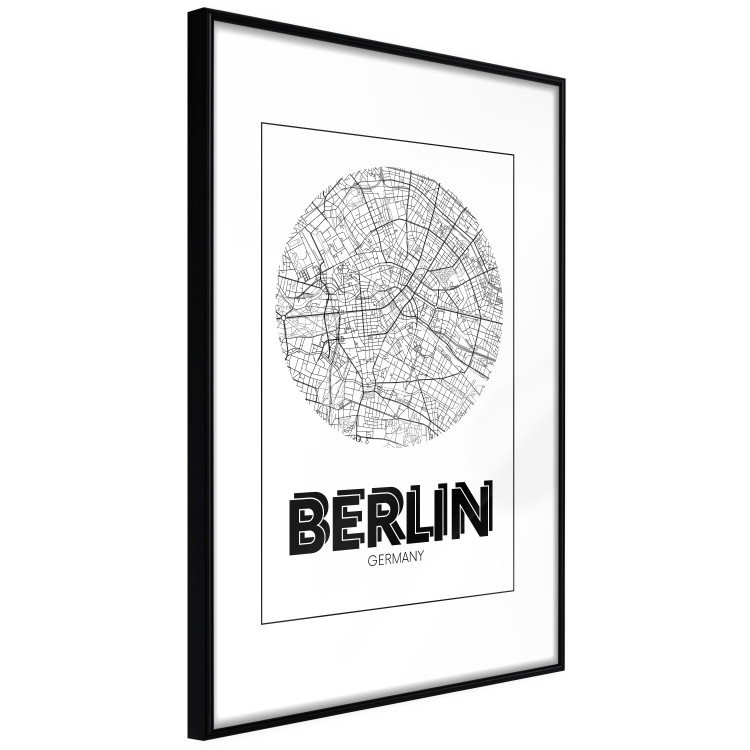Wall Poster Retro Berlin - black and white map of the capital of Germany with English texts 118442 additionalImage 11