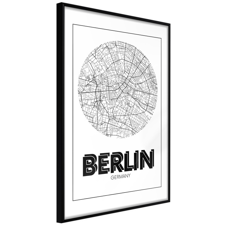 Wall Poster Retro Berlin - black and white map of the capital of Germany with English texts 118442 additionalImage 12