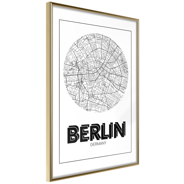 Wall Poster Retro Berlin - black and white map of the capital of Germany with English texts 118442 additionalImage 12