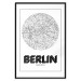 Wall Poster Retro Berlin - black and white map of the capital of Germany with English texts 118442 additionalThumb 24