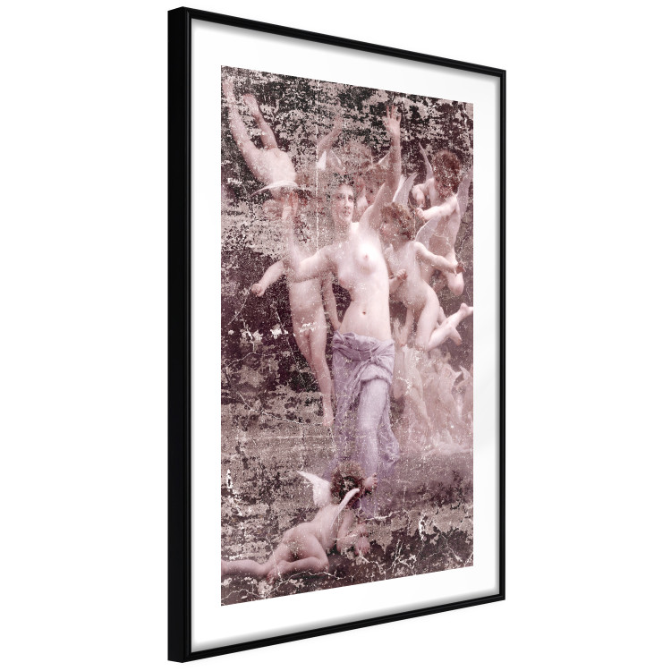 Poster Romantic Ambush - woman against the backdrop of angelic figures in a retro style 122642 additionalImage 11