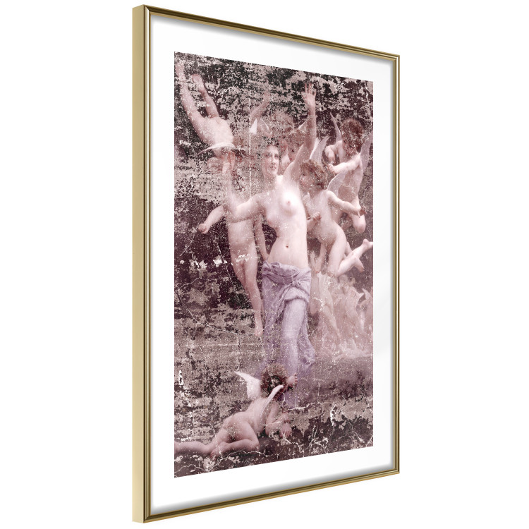 Poster Romantic Ambush - woman against the backdrop of angelic figures in a retro style 122642 additionalImage 8