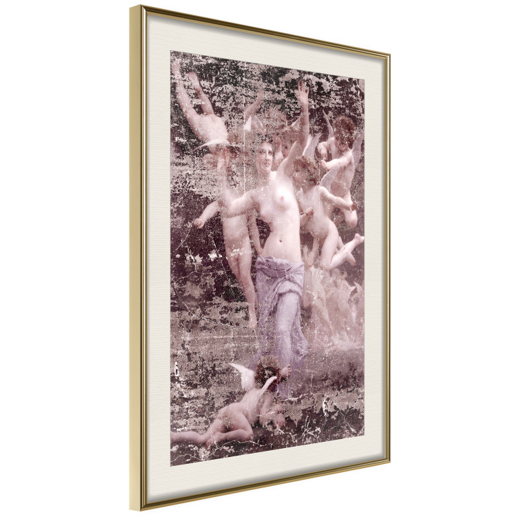 Poster Romantic Ambush - woman against the backdrop of angelic figures in a retro style 122642 additionalImage 2