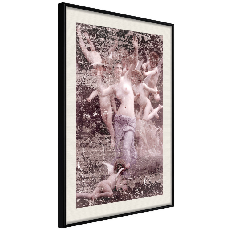 Poster Romantic Ambush - woman against the backdrop of angelic figures in a retro style 122642 additionalImage 3