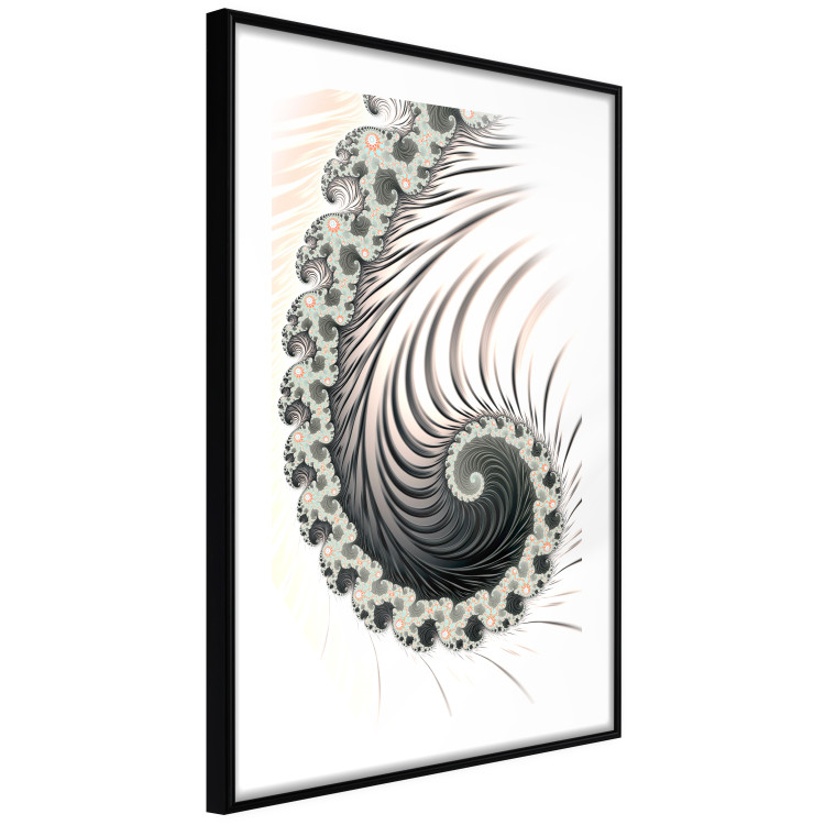 Poster Ecstasy - abstract wave pattern with lashes creating a vortex on a white background 122742 additionalImage 11