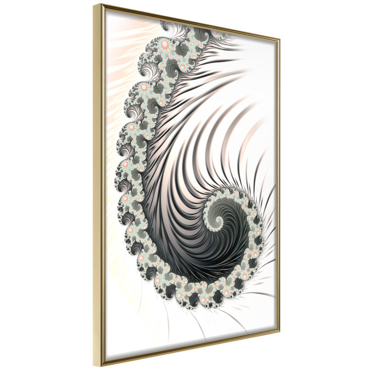 Poster Ecstasy - abstract wave pattern with lashes creating a vortex on a white background 122742 additionalImage 12