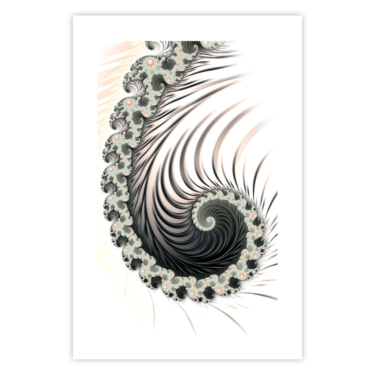 Poster Ecstasy - abstract wave pattern with lashes creating a vortex on a white background 122742 additionalImage 19