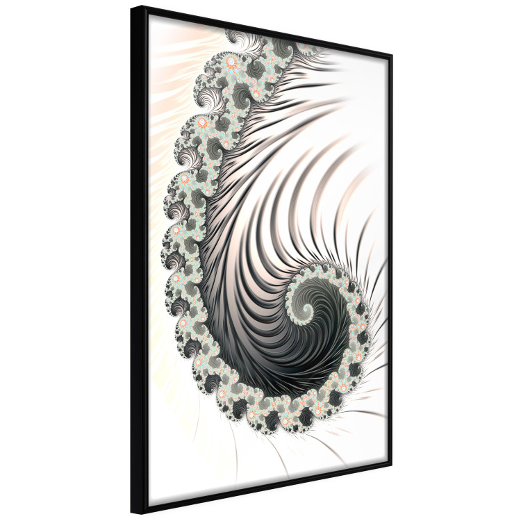 Poster Ecstasy - abstract wave pattern with lashes creating a vortex on a white background 122742 additionalImage 10