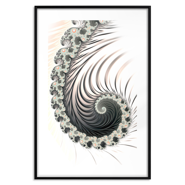 Poster Ecstasy - abstract wave pattern with lashes creating a vortex on a white background 122742 additionalImage 15