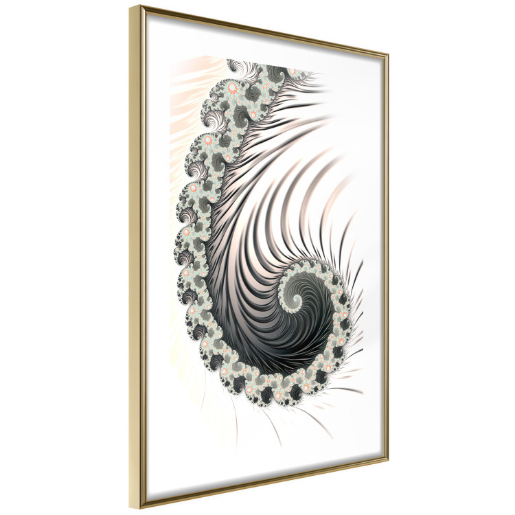 Poster Ecstasy - abstract wave pattern with lashes creating a vortex on a white background 122742 additionalImage 6