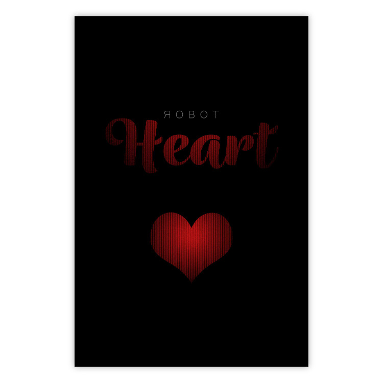Poster Robot Heart - English texts with a red heart on a black background 122942