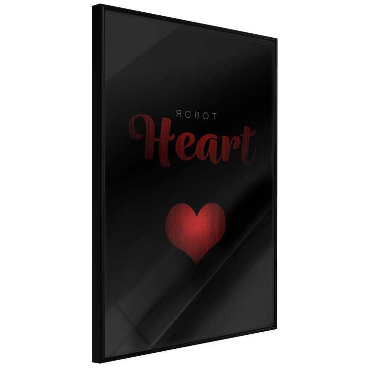 Poster Robot Heart - English texts with a red heart on a black background 122942 additionalImage 10