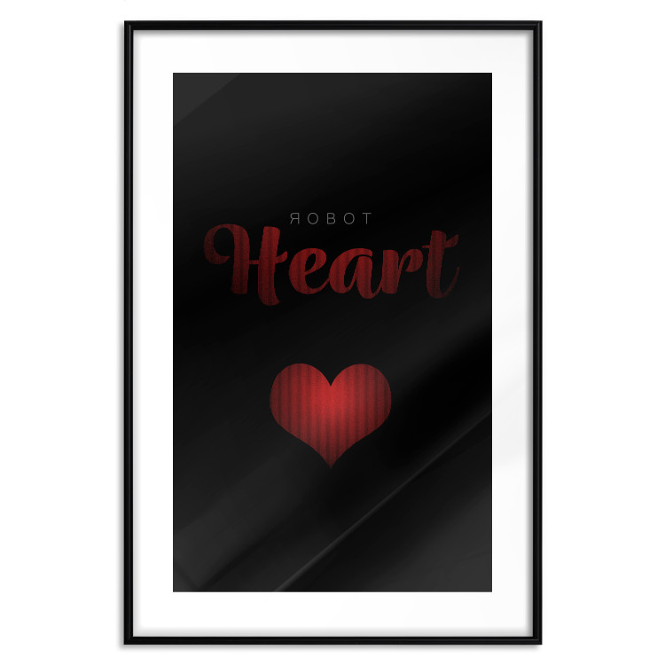Poster Robot Heart - English texts with a red heart on a black background 122942 additionalImage 15