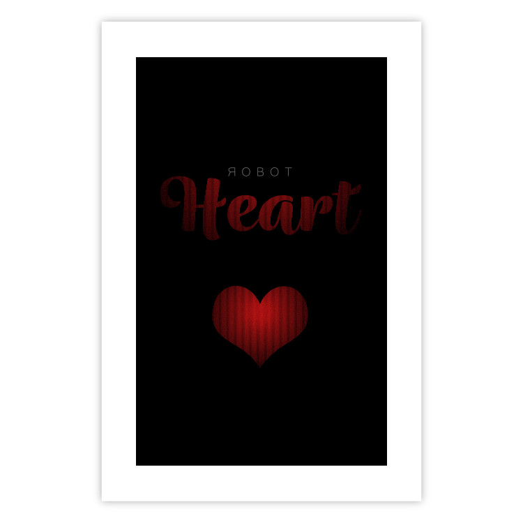 Poster Robot Heart - English texts with a red heart on a black background 122942 additionalImage 19