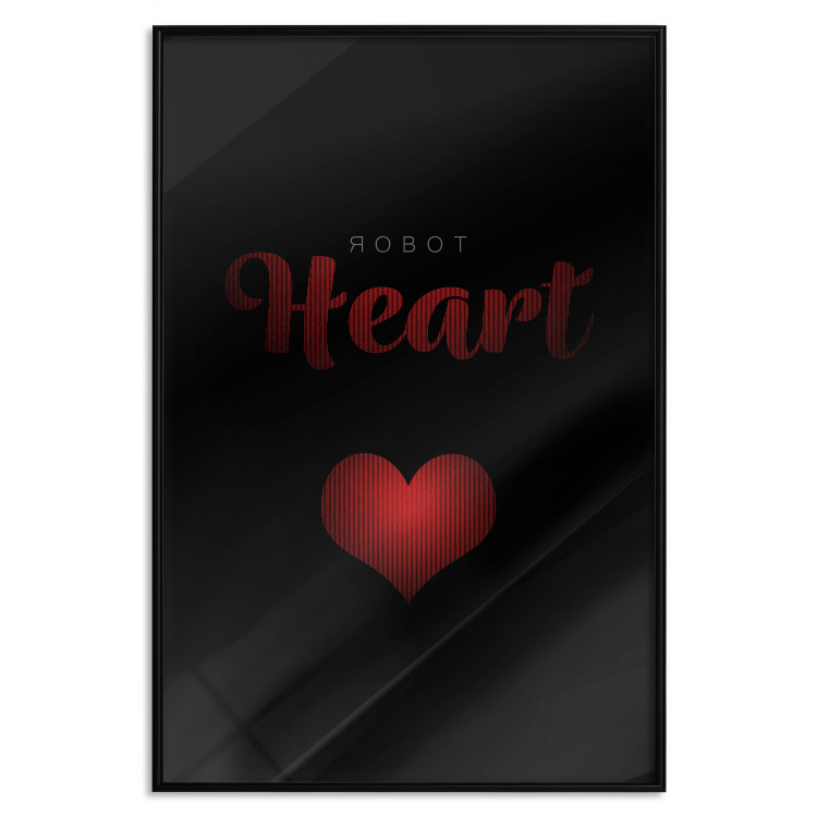 Poster Robot Heart - English texts with a red heart on a black background 122942 additionalImage 18