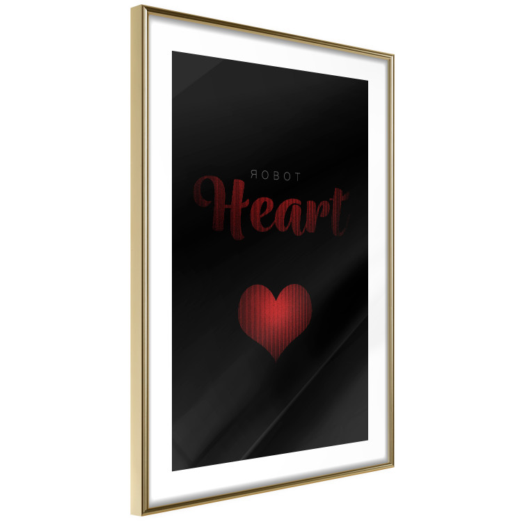 Poster Robot Heart - English texts with a red heart on a black background 122942 additionalImage 6