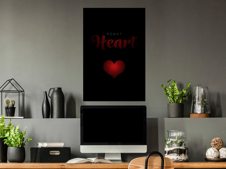 Poster Robot Heart - English texts with a red heart on a black background 122942 additionalImage 17