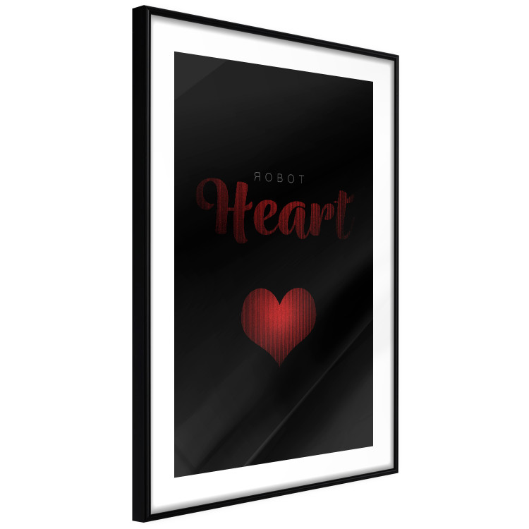 Poster Robot Heart - English texts with a red heart on a black background 122942 additionalImage 11