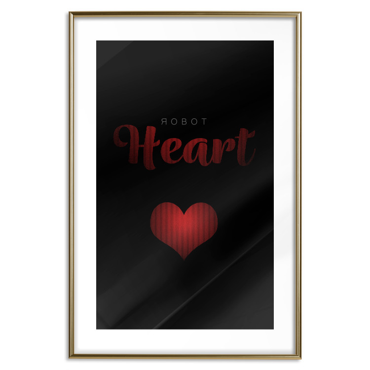 Poster Robot Heart - English texts with a red heart on a black background 122942 additionalImage 14