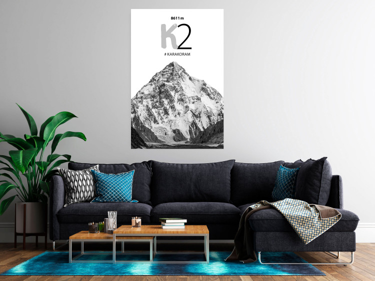 Poster K2 - English captions on black and white mountain landscape backdrop 123742 additionalImage 23