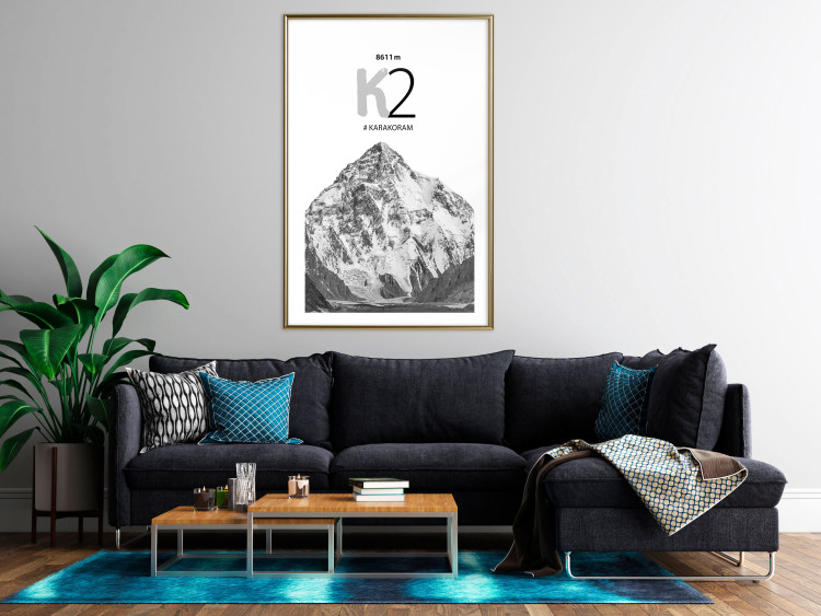 Poster K2 - English captions on black and white mountain landscape backdrop 123742 additionalImage 15