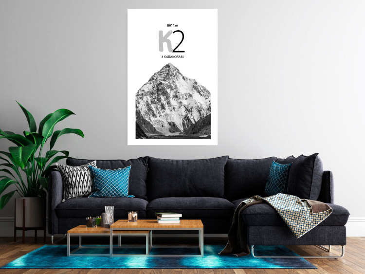 Poster K2 - English captions on black and white mountain landscape backdrop 123742 additionalImage 2