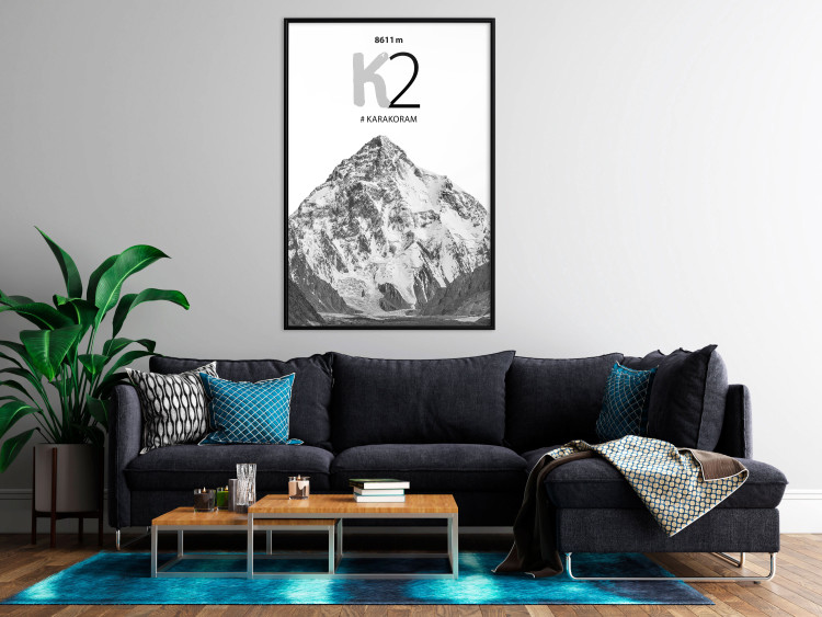 Poster K2 - English captions on black and white mountain landscape backdrop 123742 additionalImage 3