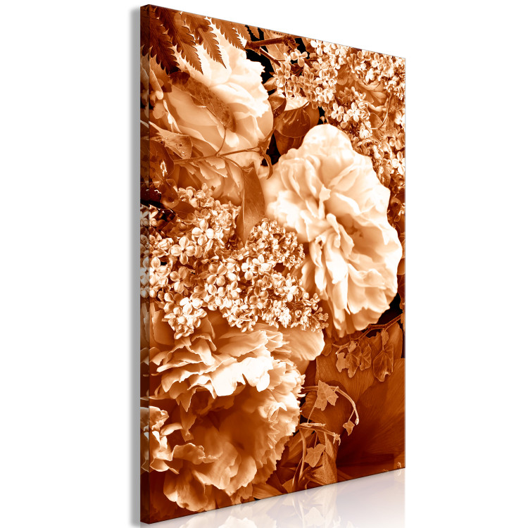 Canvas Print Autumn flowers in sepia - monochrome photo with a bouquet of flowers 123842 additionalImage 2