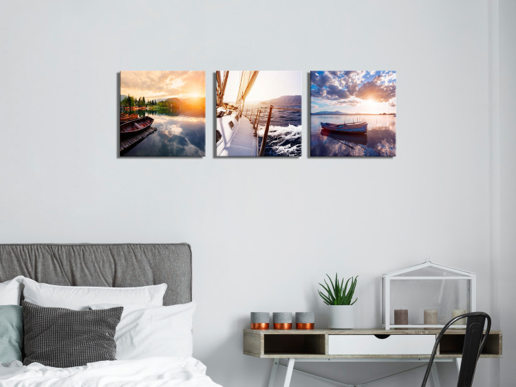 Canvas Art Print Dream Lake (3 Parts) 123942 additionalImage 3