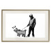 Wall Poster Dog Art - black and white character holding a dog on leash in Banksy style 124442 additionalThumb 20