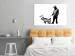 Wall Poster Dog Art - black and white character holding a dog on leash in Banksy style 124442 additionalThumb 23