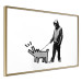 Wall Poster Dog Art - black and white character holding a dog on leash in Banksy style 124442 additionalThumb 8