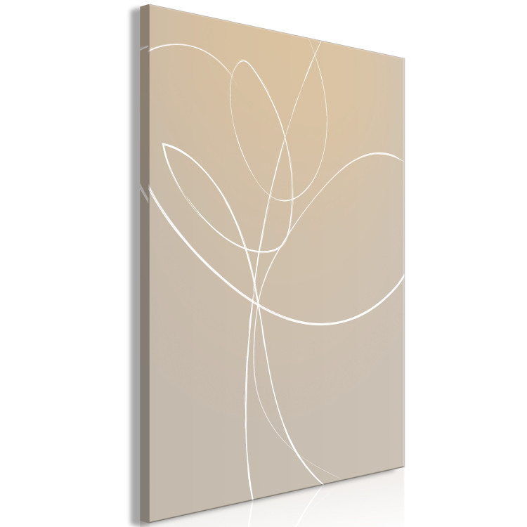 Canvas White line arranged in floral motif - line art abstraction 125242 additionalImage 2