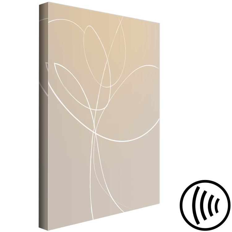 Canvas White line arranged in floral motif - line art abstraction 125242 additionalImage 6