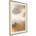 Poster Nostalgia - abstract landscape of birds in the sky in golden hues 126242 additionalThumb 2
