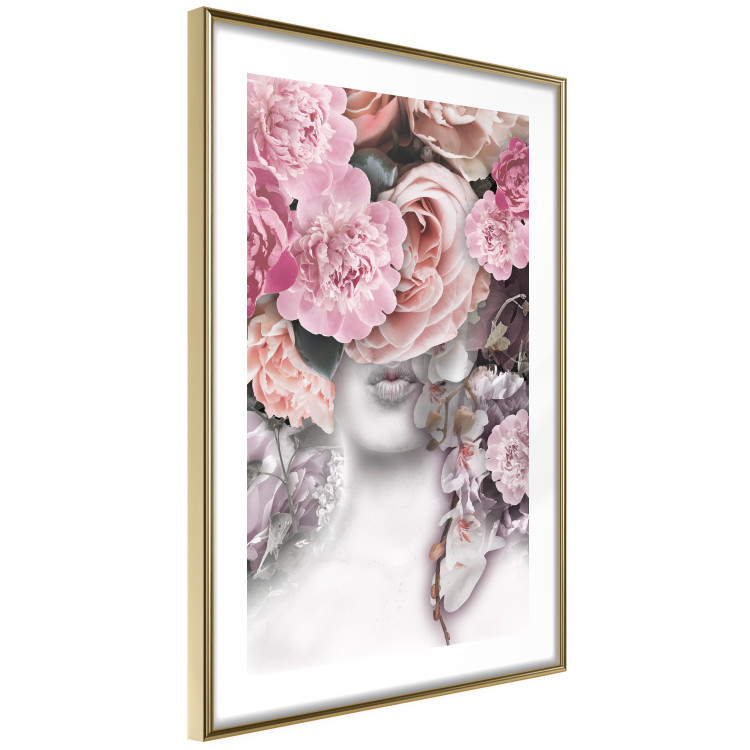 Poster Give a Kiss - abstract portrait of a woman surrounded by light roses 127242 additionalImage 9