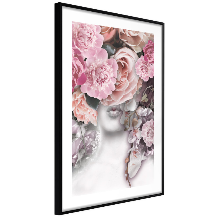 Poster Give a Kiss - abstract portrait of a woman surrounded by light roses 127242 additionalImage 8
