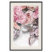 Poster Give a Kiss - abstract portrait of a woman surrounded by light roses 127242 additionalThumb 19