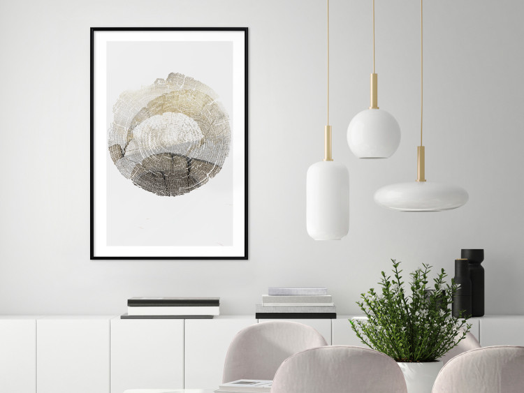 Wall Poster Trace - light composition with the texture of a tree cross-section on a white background 127342 additionalImage 23