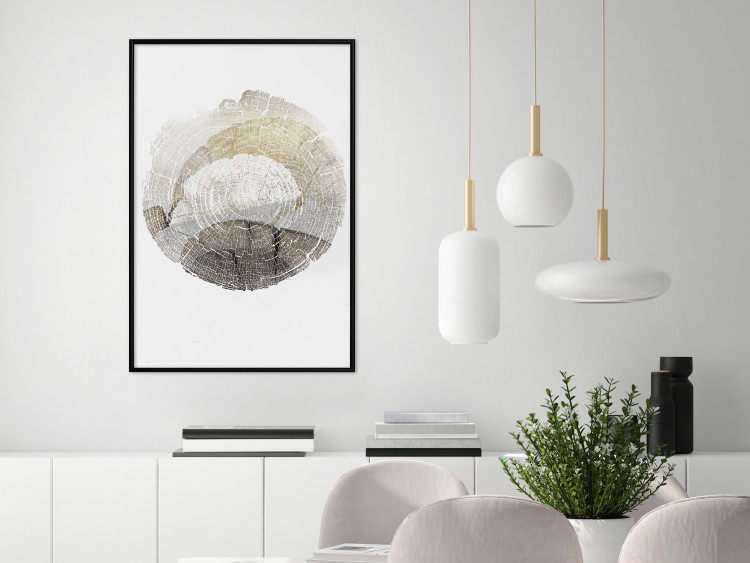 Wall Poster Trace - light composition with the texture of a tree cross-section on a white background 127342 additionalImage 6
