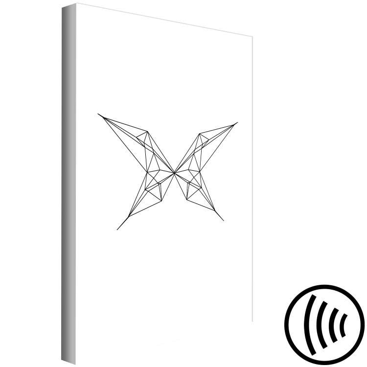 Canvas Art Print Black flying butterfly contours - white, geometric abstraction 128042 additionalImage 6