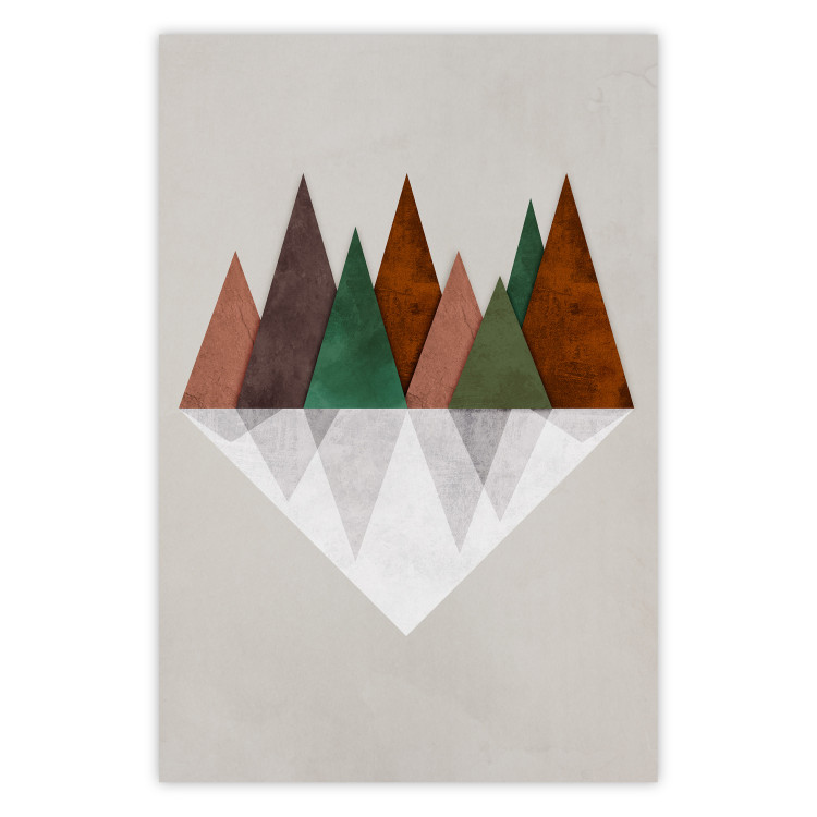 Wall Poster Symmetrical Land - unique geometric abstraction in earth tones 129342