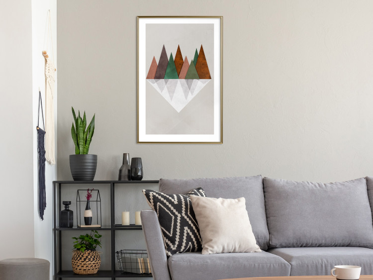 Wall Poster Symmetrical Land - unique geometric abstraction in earth tones 129342 additionalImage 13
