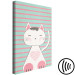Canvas Striped Kitten (1-part) vertical - pastel cat on a striped background 129542 additionalThumb 6