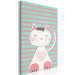 Canvas Striped Kitten (1-part) vertical - pastel cat on a striped background 129542 additionalThumb 2